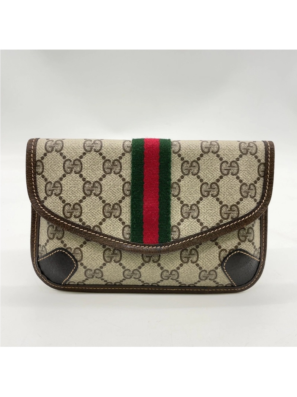 Gucci Beige GG PVC/Leather pouch